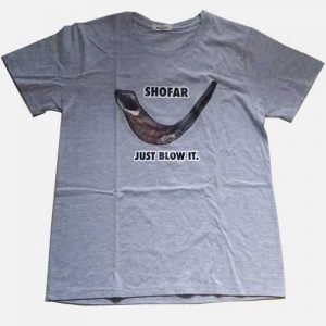 Shofar Tee - Just Blow It (Grey)