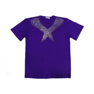 Wings gold stamping T-shirt (Purple)